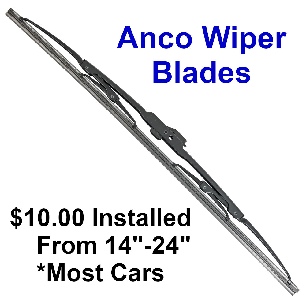 Anco - Wiper Blades $10 Installed From 14-24 inches